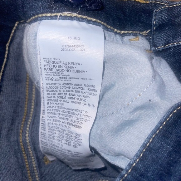 Levi's 710 Super Skinny Girls Size 16 Dark Wash Stretch Denim Jeans - Picture 3 of 5